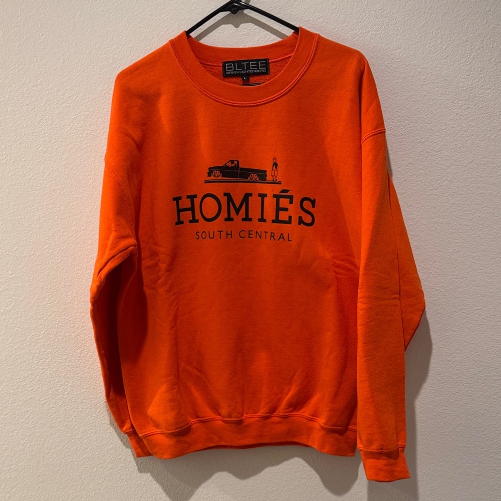 BLTEE Orange Graphic Crew Neck Sweater HOMIES